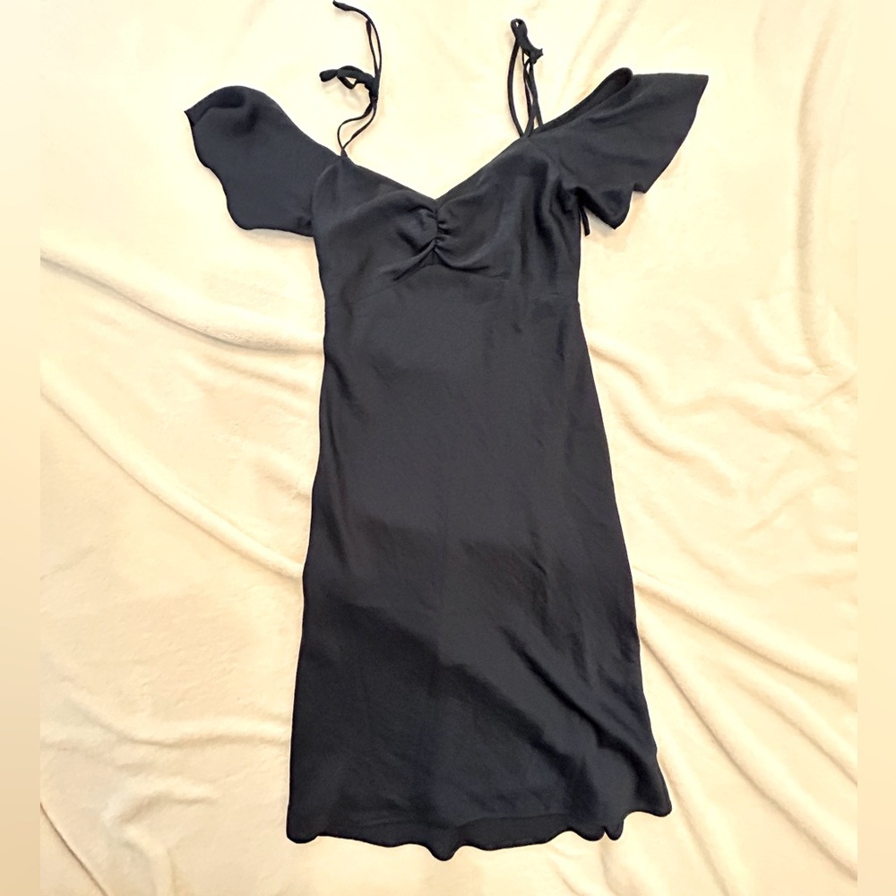 Express satin dress, navy blue, XS